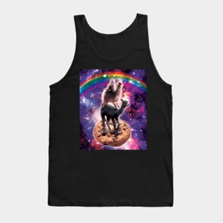 Space Cat Llama Alpaca Riding Cookie Tank Top